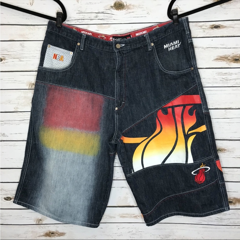 💋Unk Denim NBA Miami Heat denim shorts Size 42